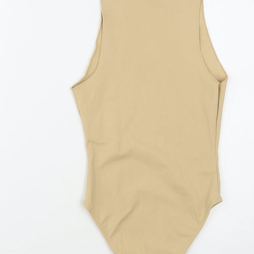 Pull&Bear Womens Beige  Polyamide Bodysuit One-Piece Size S
