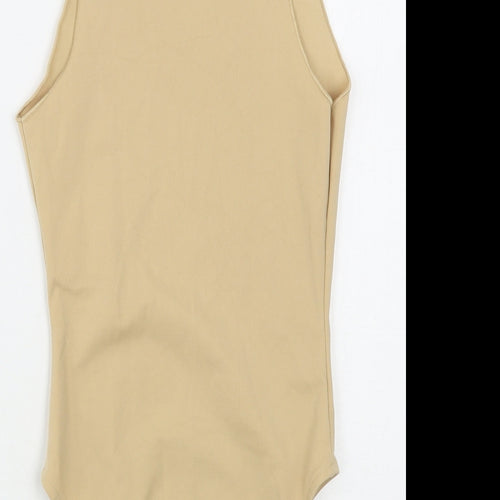 Pull&Bear Womens Beige  Polyamide Bodysuit One-Piece Size S