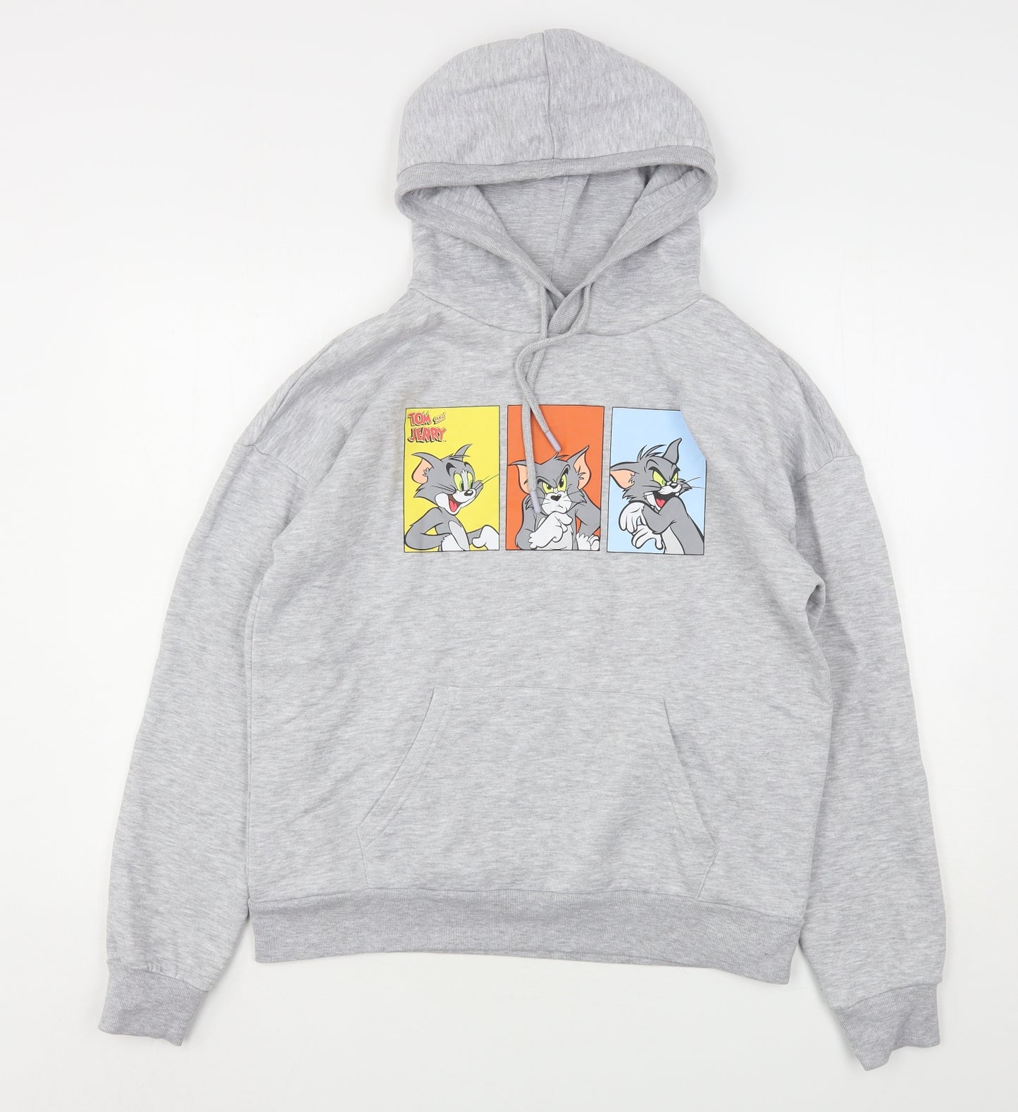 Primark Womens Grey  Cotton Pullover Hoodie Size 10   - Tom And Jerry