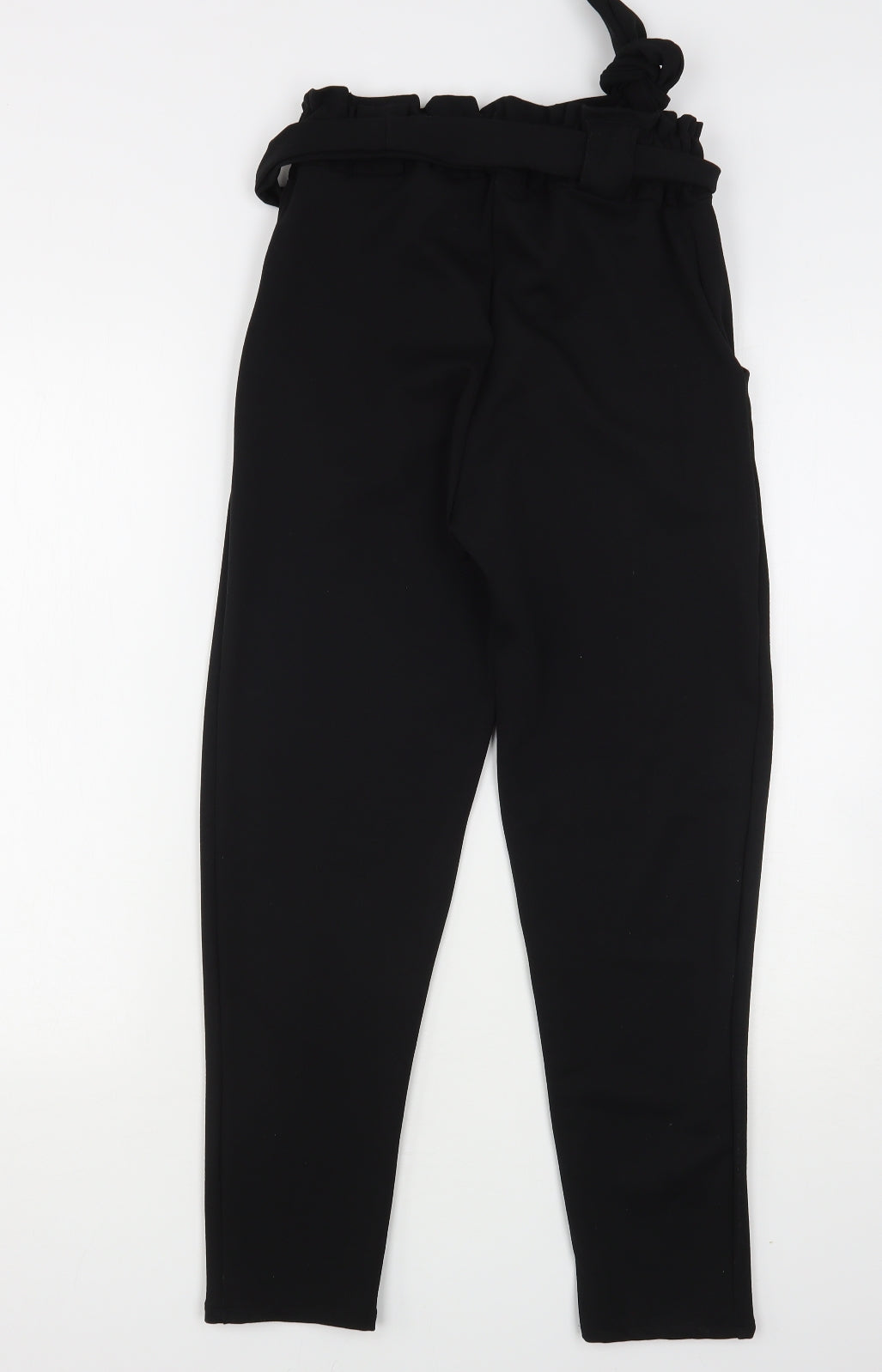 Quiz Womens Black  Polyester Trousers  Size 8 L27 in Regular