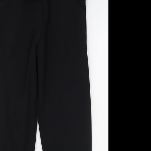 Quiz Womens Black  Polyester Trousers  Size 8 L27 in Regular
