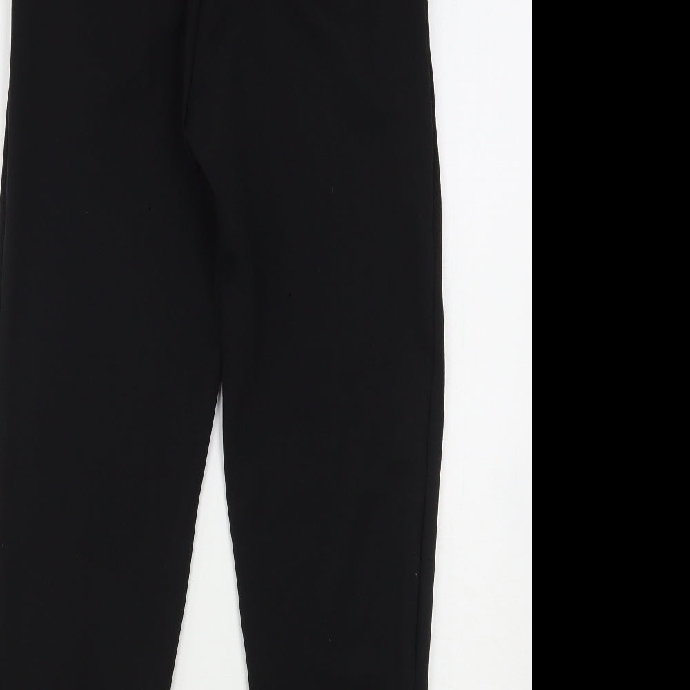 Quiz Womens Black  Polyester Trousers  Size 8 L27 in Regular