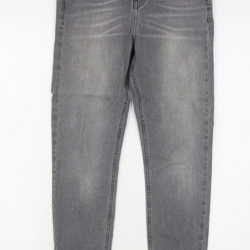 Topshop Womens Grey  Cotton Skinny Jeans Size 28 in L27 in Regular