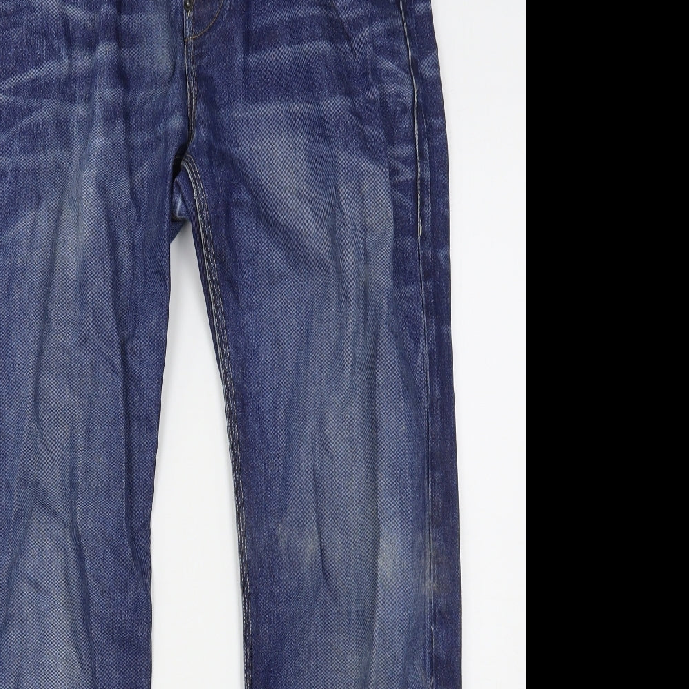 G Star Raw Mens Blue  Cotton Straight Jeans Size 34 L31 in Regular