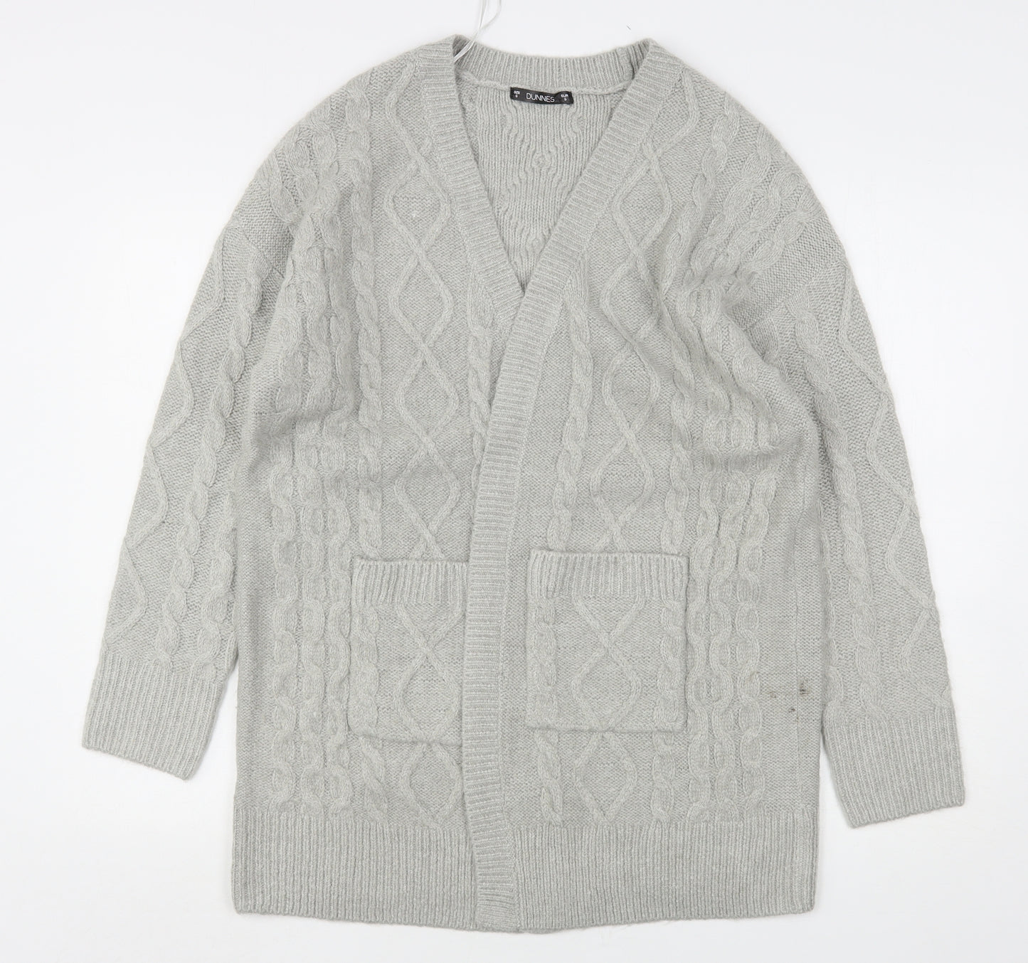 Dunnes Stores Mens Grey V-Neck  Acrylic Cardigan Jumper Size S