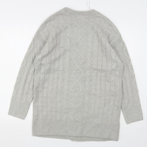 Dunnes Stores Mens Grey V-Neck  Acrylic Cardigan Jumper Size S