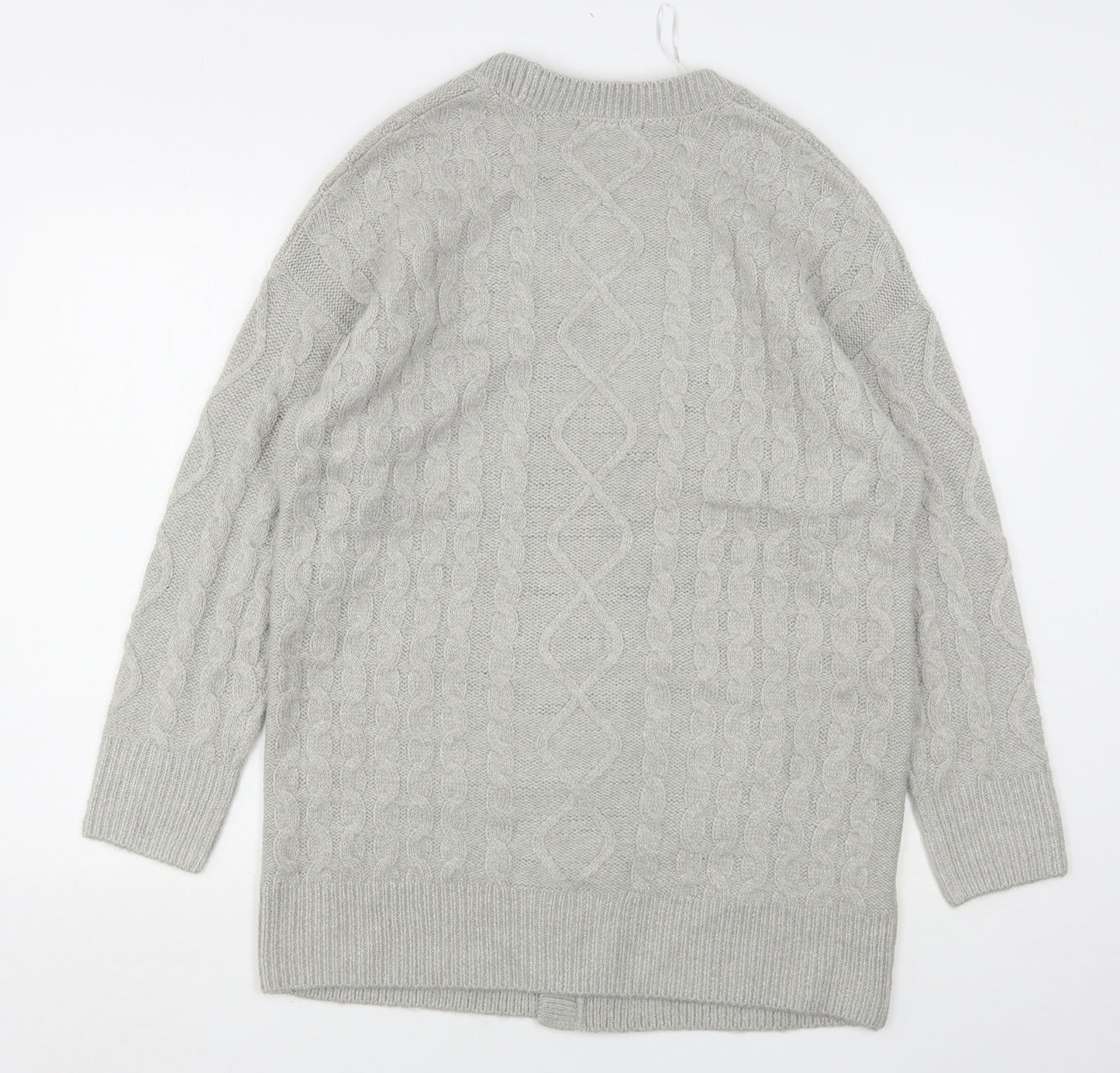 Dunnes Stores Mens Grey V-Neck  Acrylic Cardigan Jumper Size S