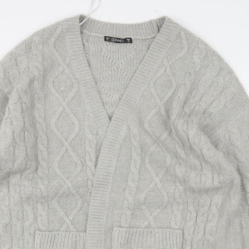 Dunnes Stores Mens Grey V-Neck  Acrylic Cardigan Jumper Size S