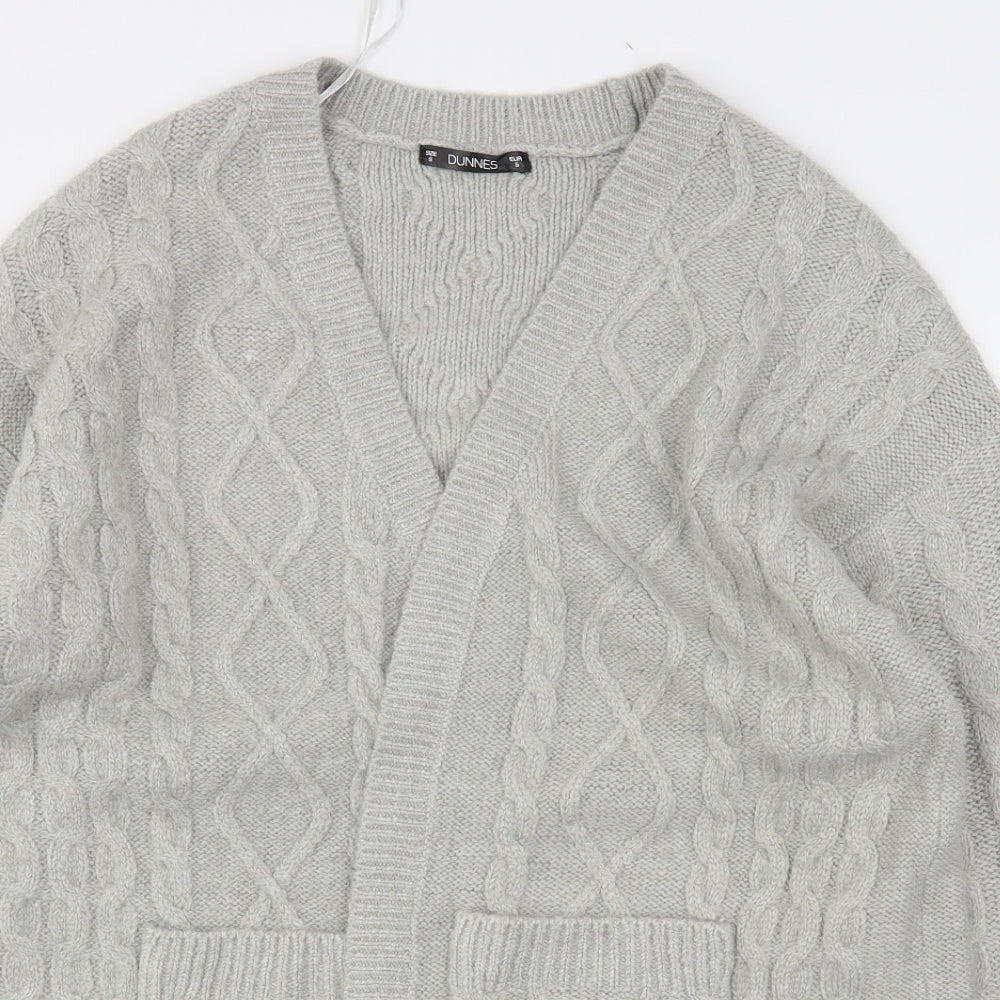 Dunnes Stores Mens Grey V-Neck  Acrylic Cardigan Jumper Size S
