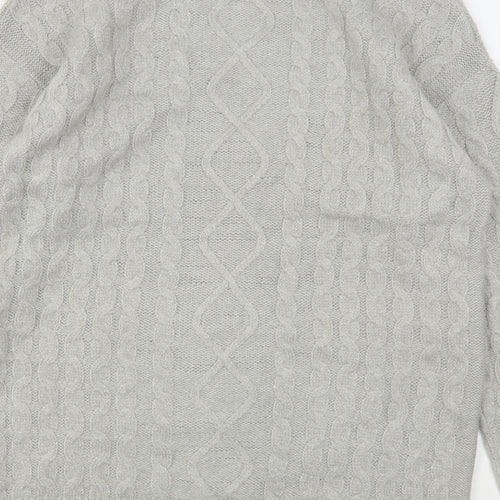 Dunnes Stores Mens Grey V-Neck  Acrylic Cardigan Jumper Size S