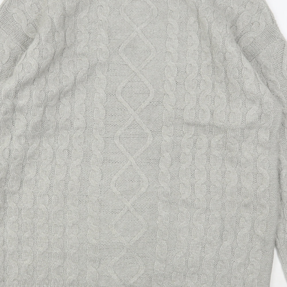 Dunnes Stores Mens Grey V-Neck  Acrylic Cardigan Jumper Size S