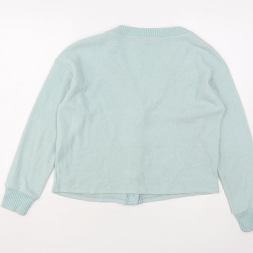 Dunnes Stores Womens Green V-Neck  Polyester Cardigan Jumper Size XS