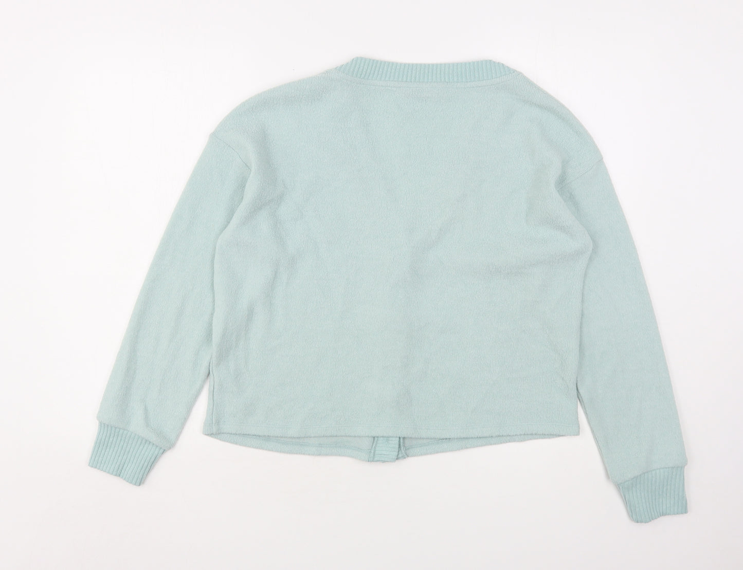 Dunnes Stores Womens Green V-Neck  Polyester Cardigan Jumper Size XS
