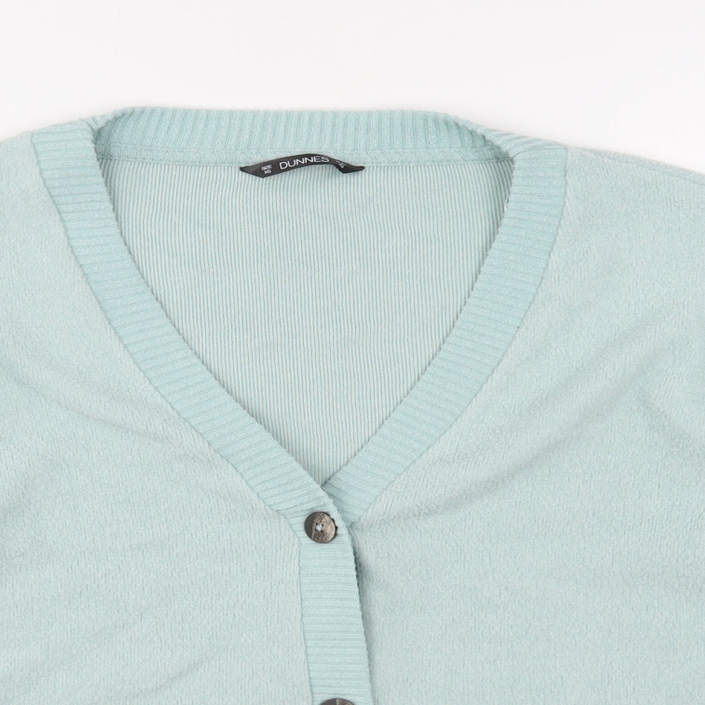Dunnes Stores Womens Green V-Neck  Polyester Cardigan Jumper Size XS