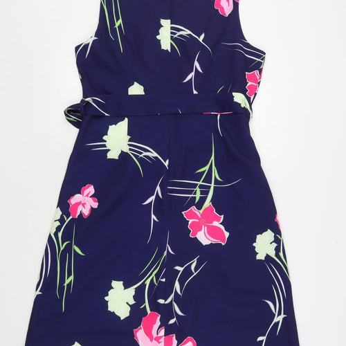 Marc Angelo Womens Multicoloured Floral Polyester A-Line  Size 16  Round Neck