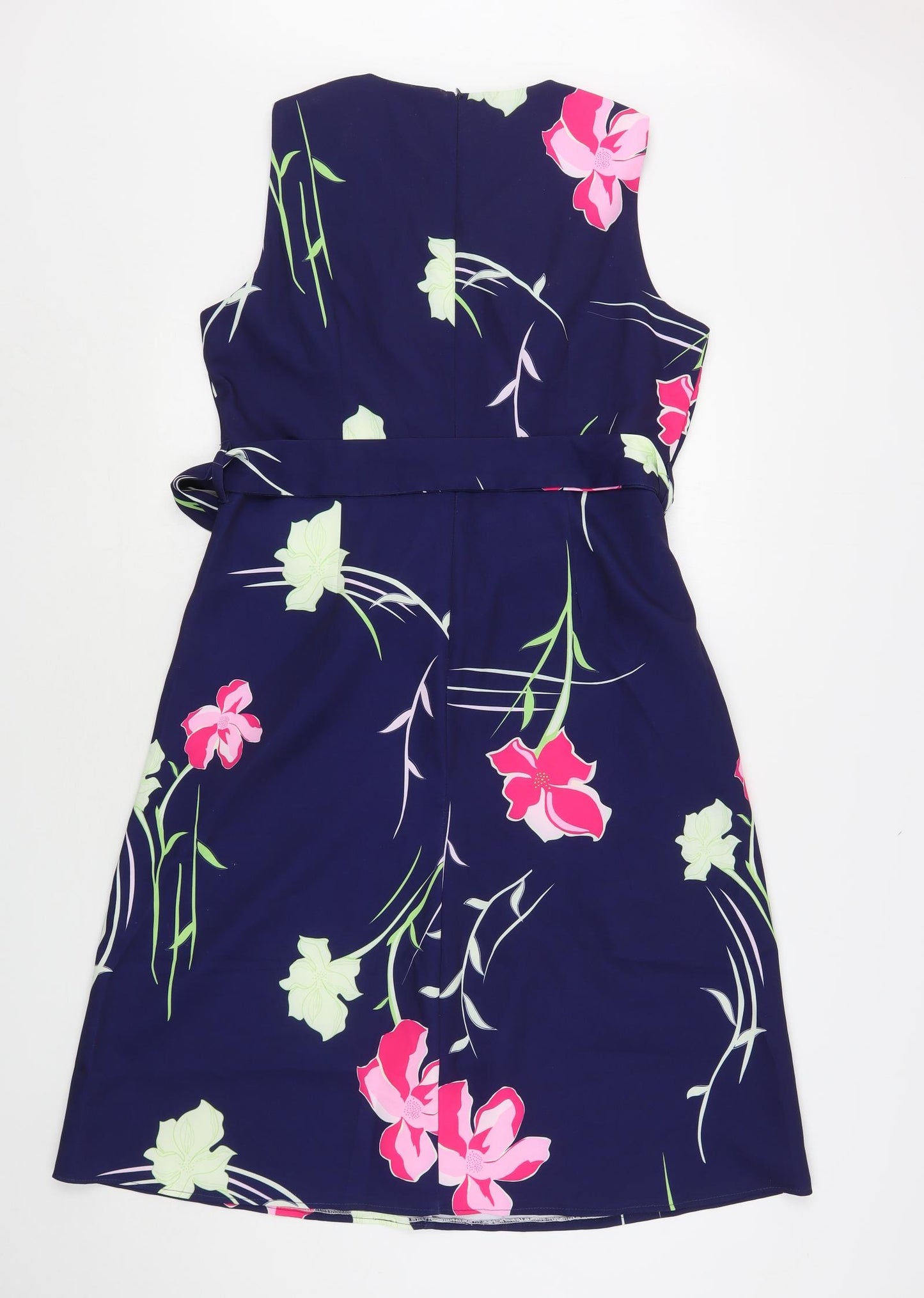 Marc Angelo Womens Multicoloured Floral Polyester A-Line  Size 16  Round Neck