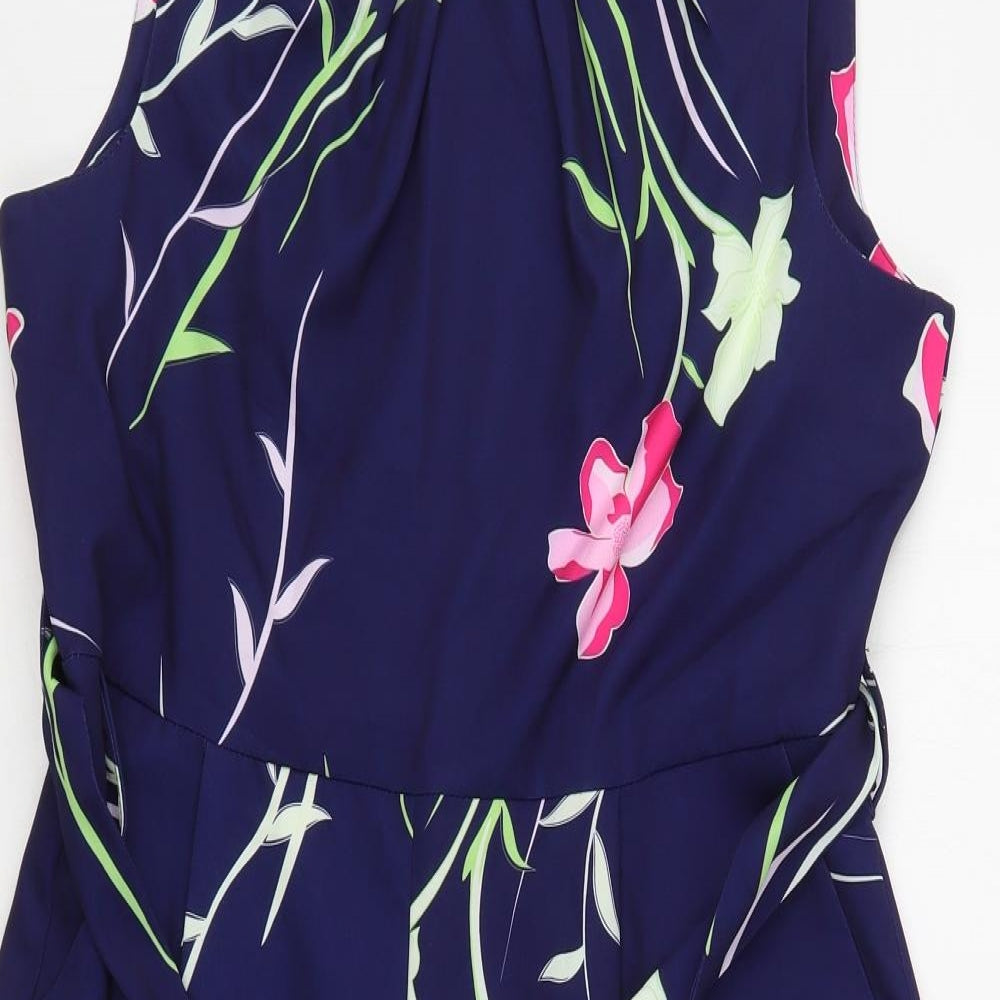 Marc Angelo Womens Multicoloured Floral Polyester A-Line  Size 16  Round Neck