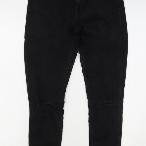 Denim & Co. Womens Black  Cotton Skinny Jeans Size 12 L28 in Regular