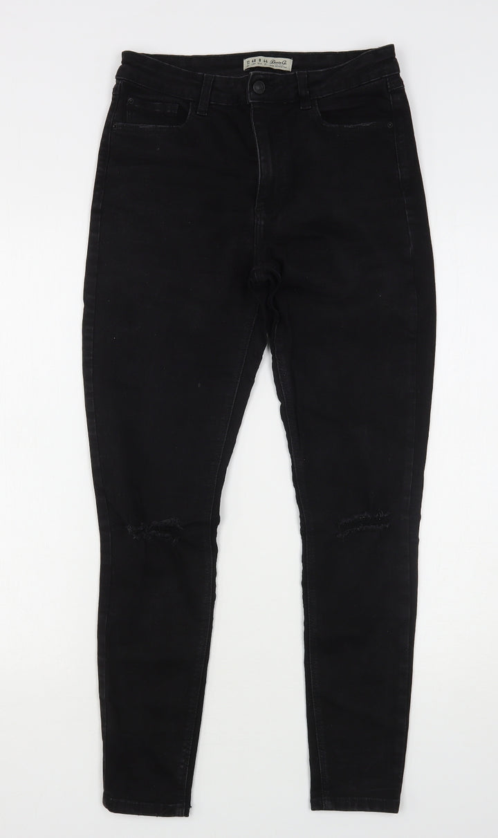 Denim & Co. Womens Black Cotton Skinny Jeans Size 12 L28 in Regular