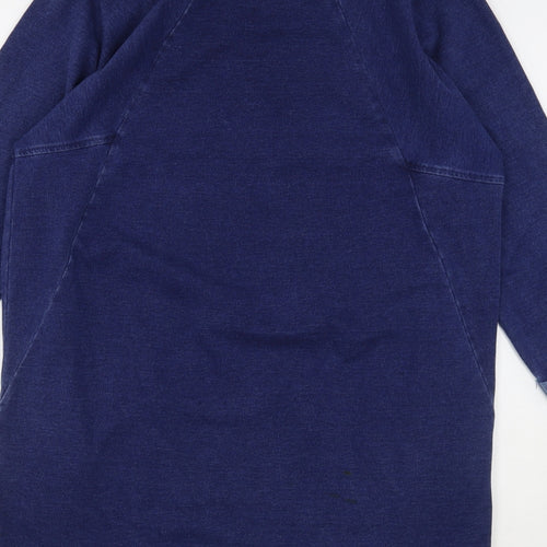 TU Womens Blue Round Neck  Cotton Pullover Jumper Size 12