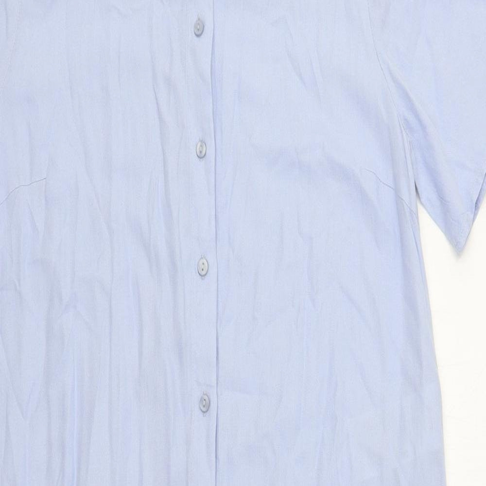 Pieces Womens Blue  Viscose Shirt Dress  Size M  Collared
