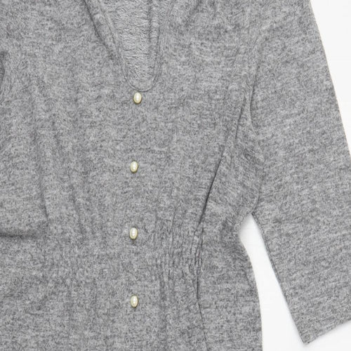 Savida Womens Grey  Polyester Jumper Dress  Size 14  V-Neck