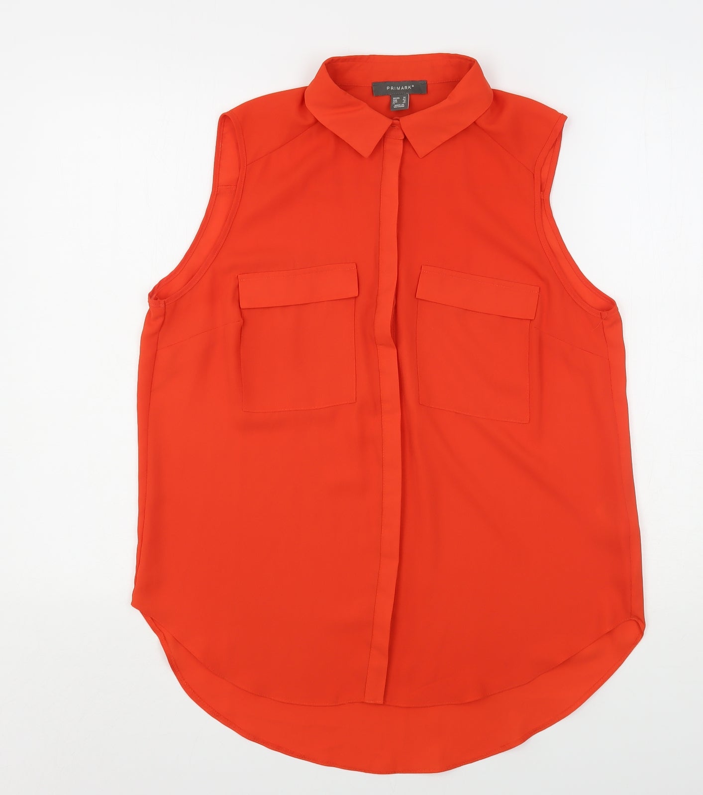 Primark Womens Red  Polyester Basic Blouse Size 14 Collared