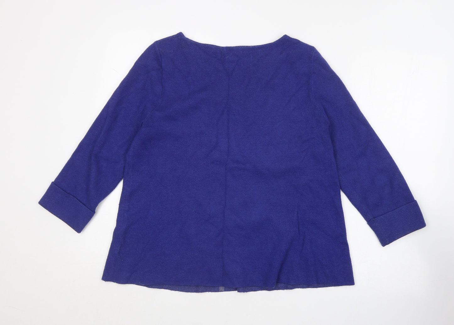 Cynthia Rowley Womens Blue Round Neck  Viscose Pullover Jumper Size L