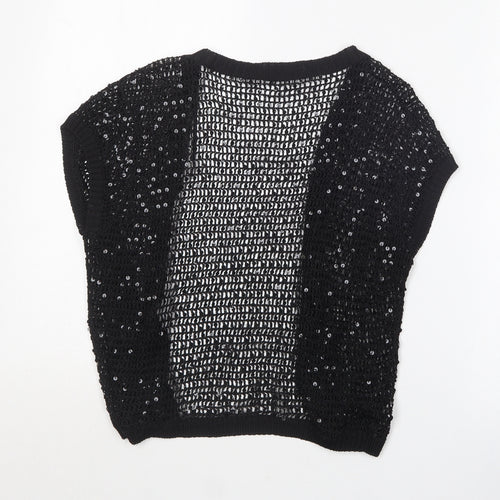 George Womens Black V-Neck  Viscose Cardigan Jumper Size L
