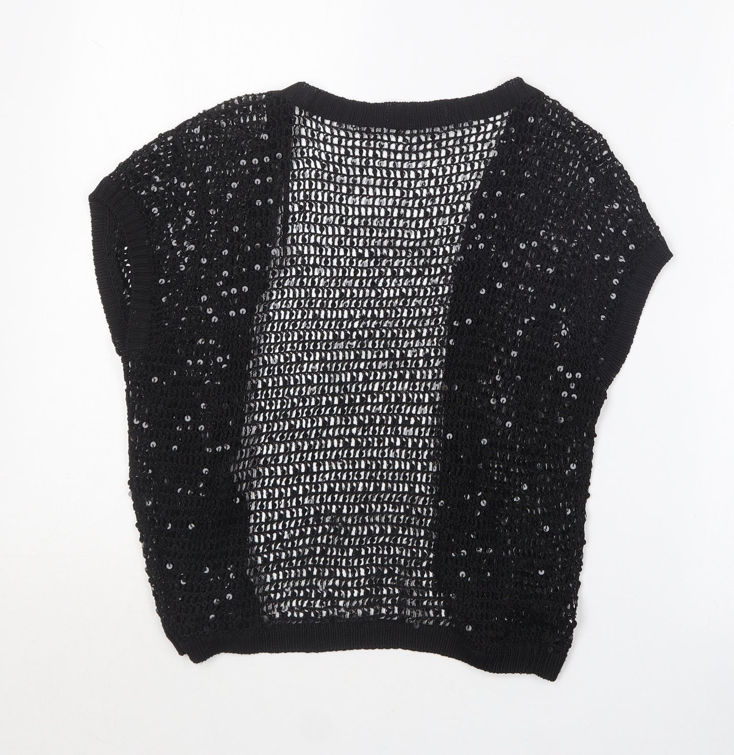 George Womens Black V-Neck  Viscose Cardigan Jumper Size L