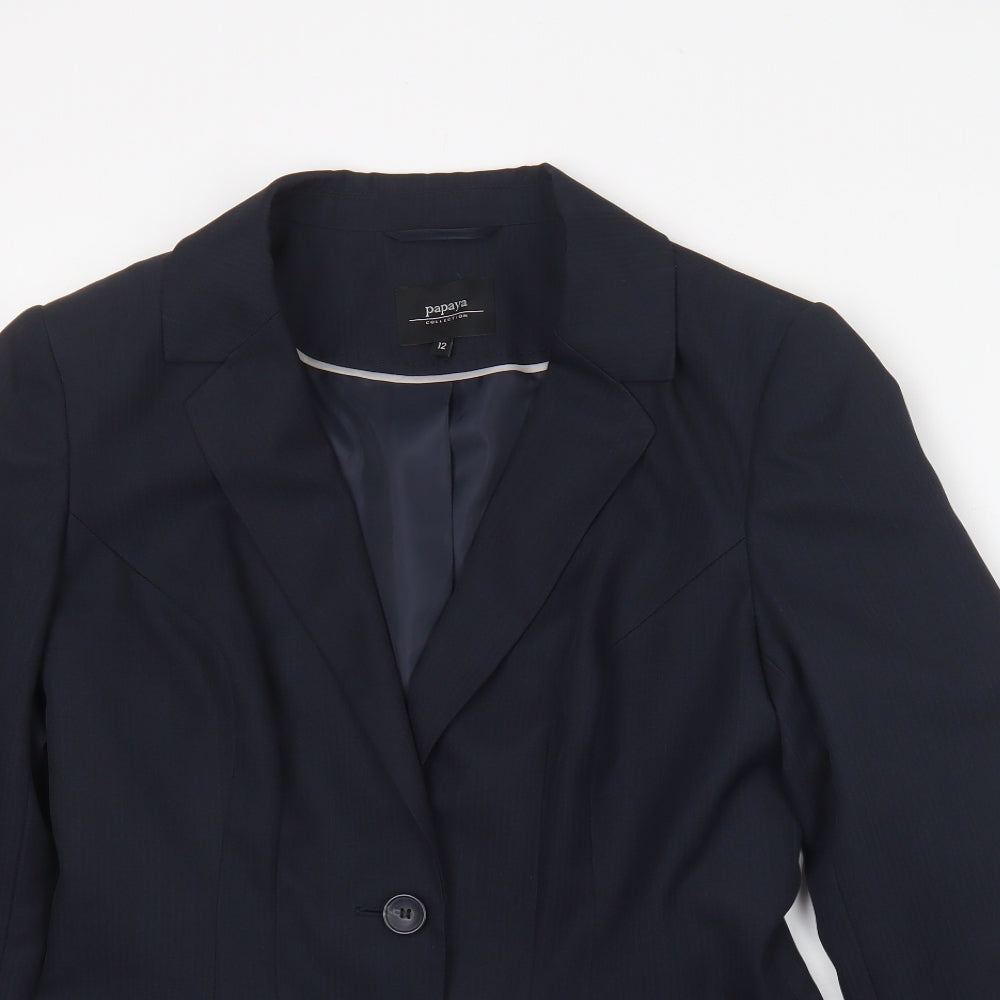 Papaya Womens Blue   Jacket Blazer Size 12