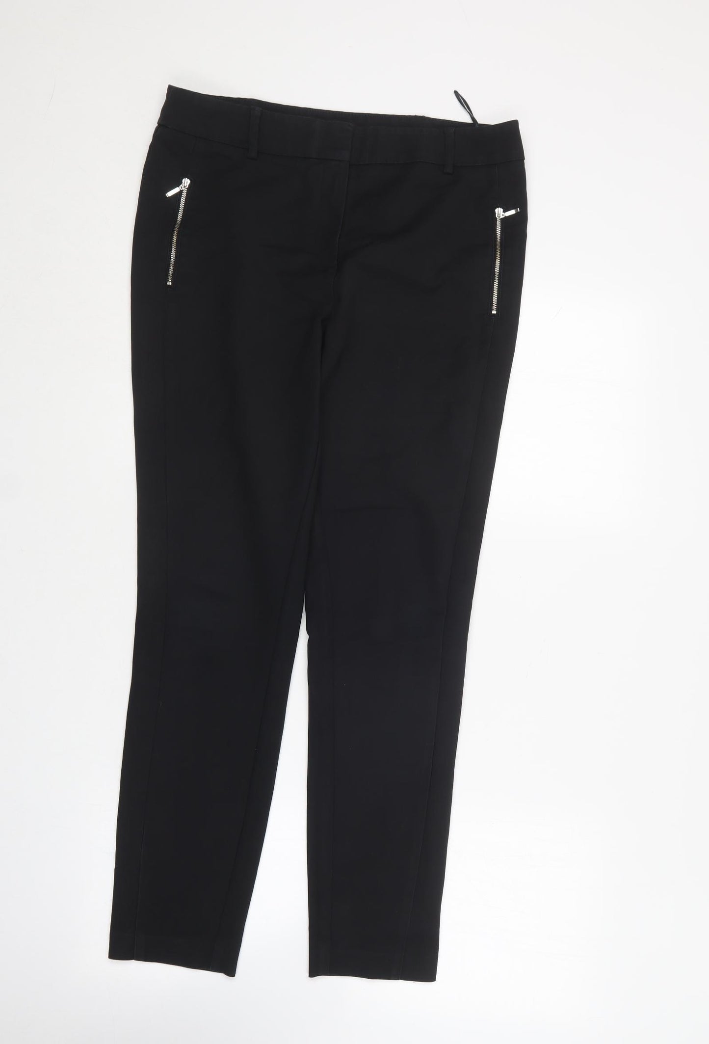 Papaya Womens Black  Polyester Jegging Trousers Size 12 L26 in Regular