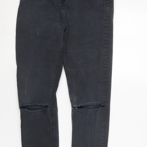 Topshop Womens Grey  Cotton Skinny Jeans Size 30 in L30 in Regular