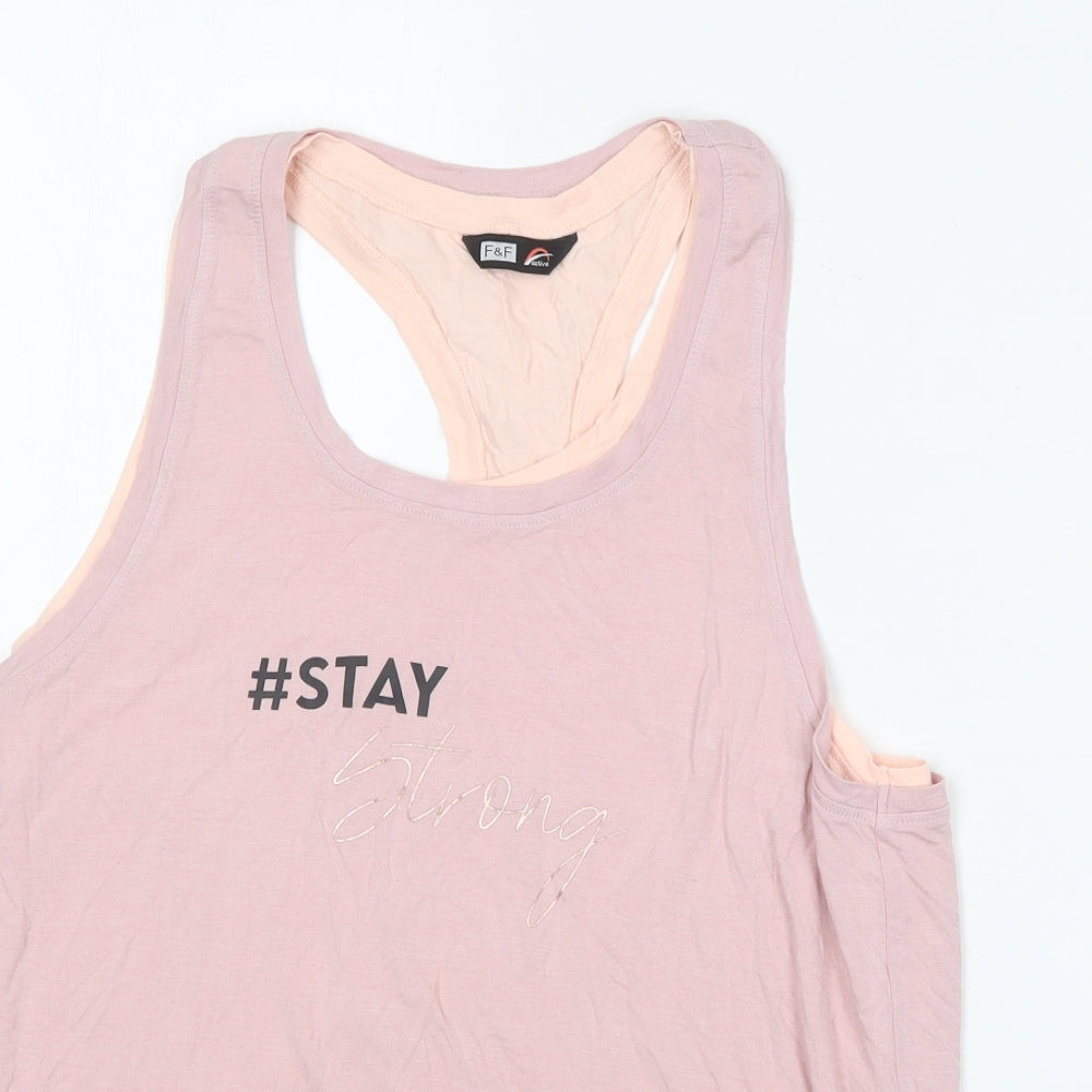 F&F Womens Pink  Viscose Basic Tank Size 20 Round Neck