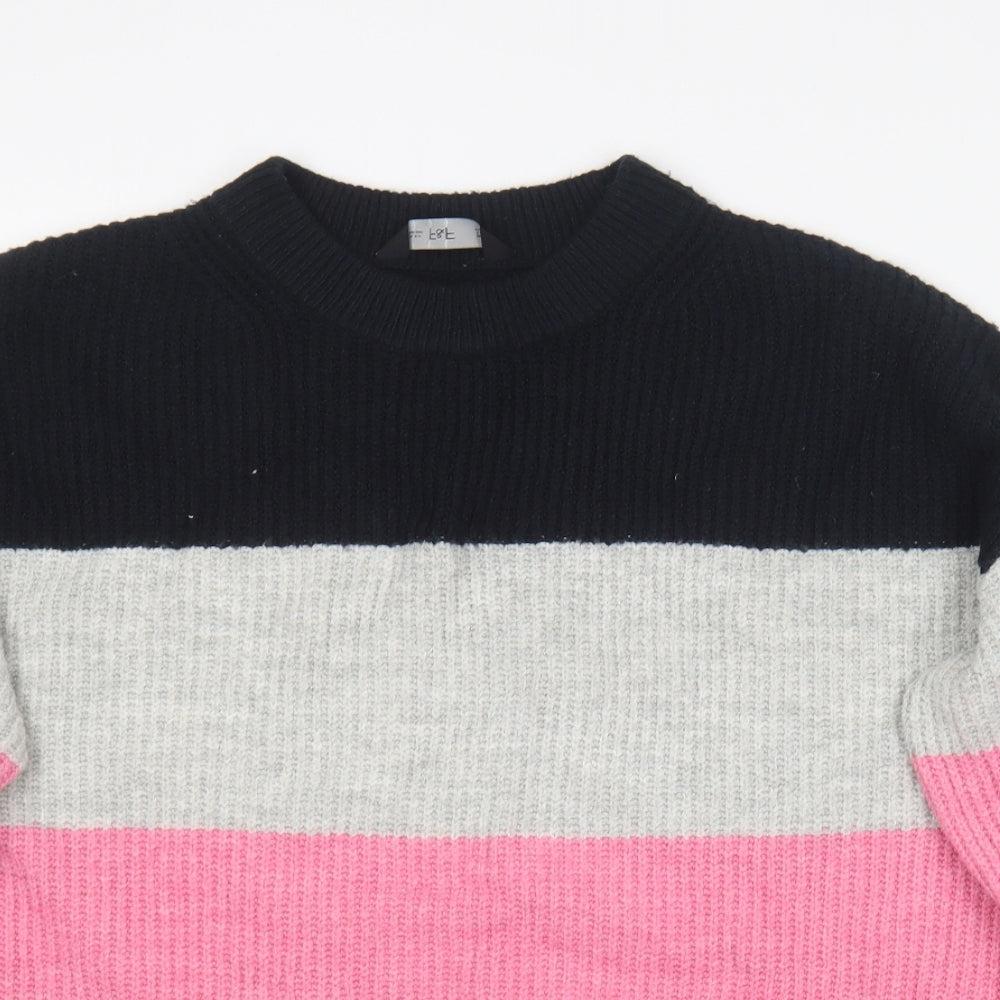 F&F Womens Multicoloured Round Neck  Acrylic Pullover Jumper Size 18