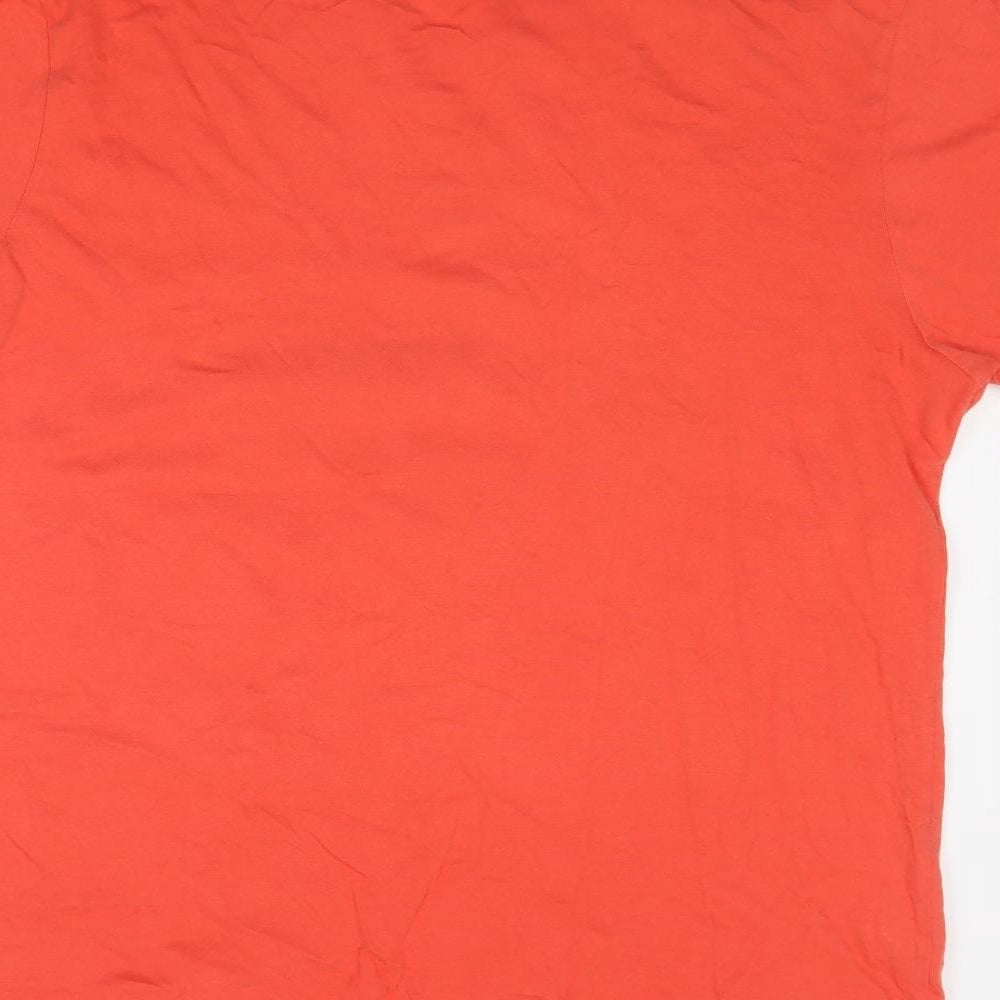 Marks and Spencer Mens Red  Cotton  T-Shirt Size L Round Neck