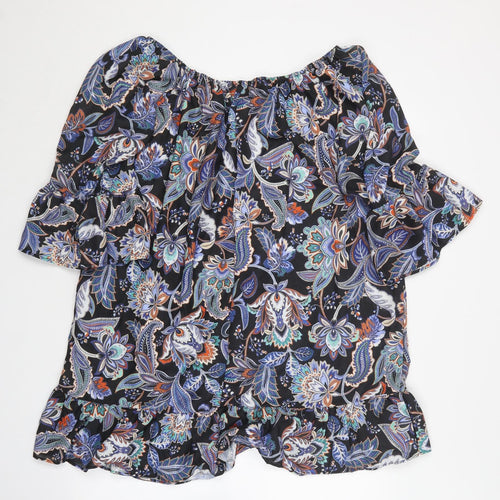 TU Womens Multicoloured Floral Cotton Shift  Size 18  Off the Shoulder