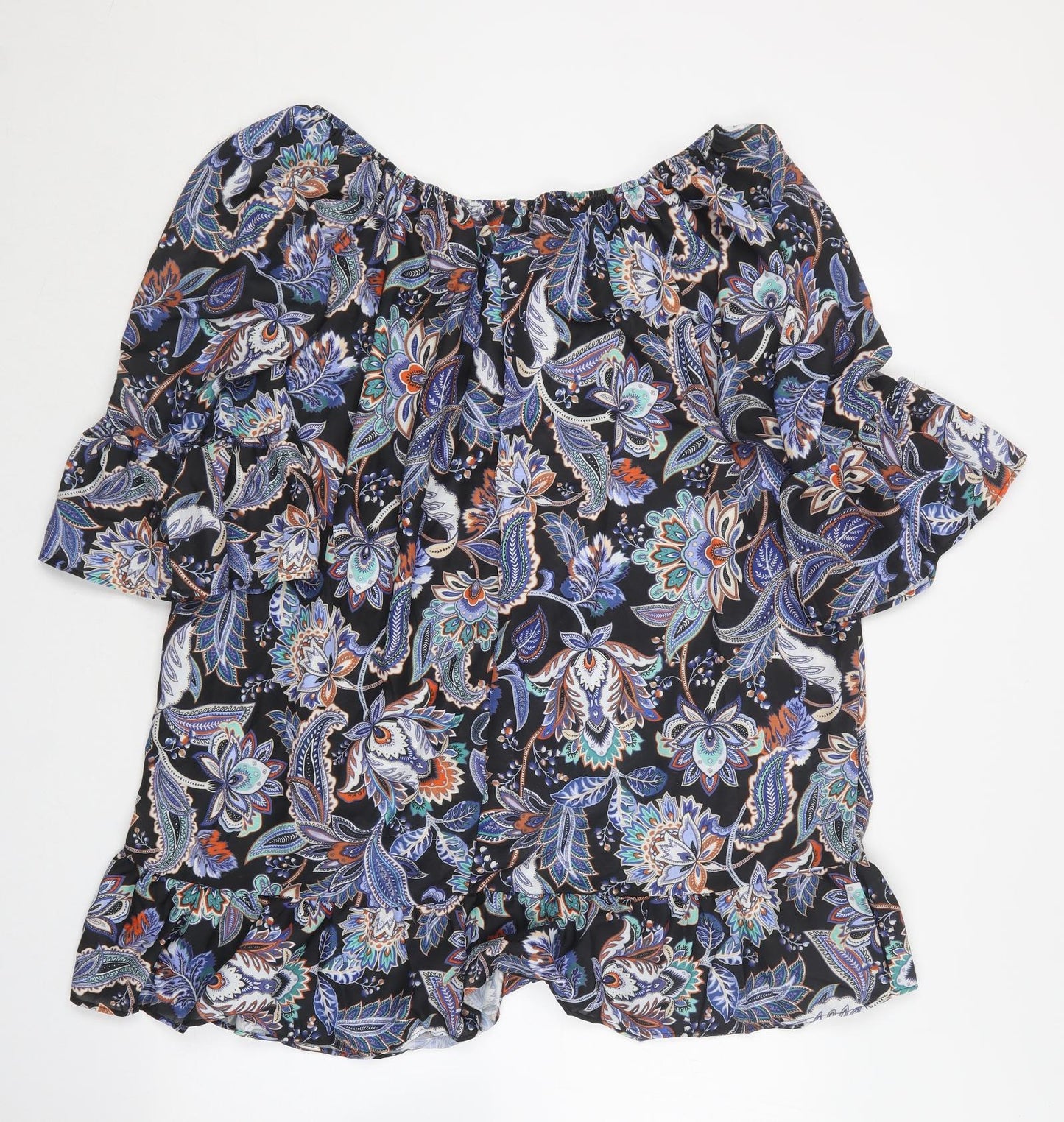 TU Womens Multicoloured Floral Cotton Shift  Size 18  Off the Shoulder