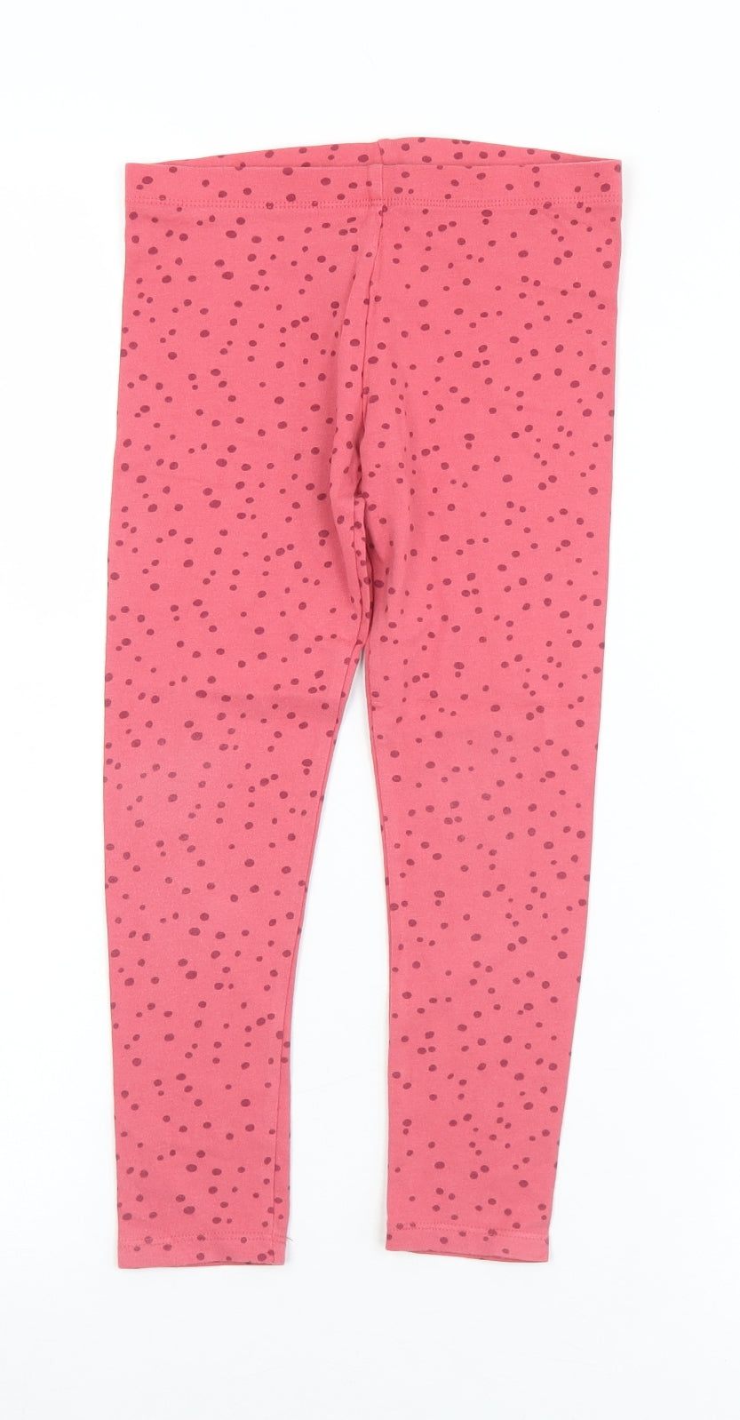 F&F Girls Pink Polka Dot Cotton Pedal Pusher Trousers Size 5-6 Years  Regular