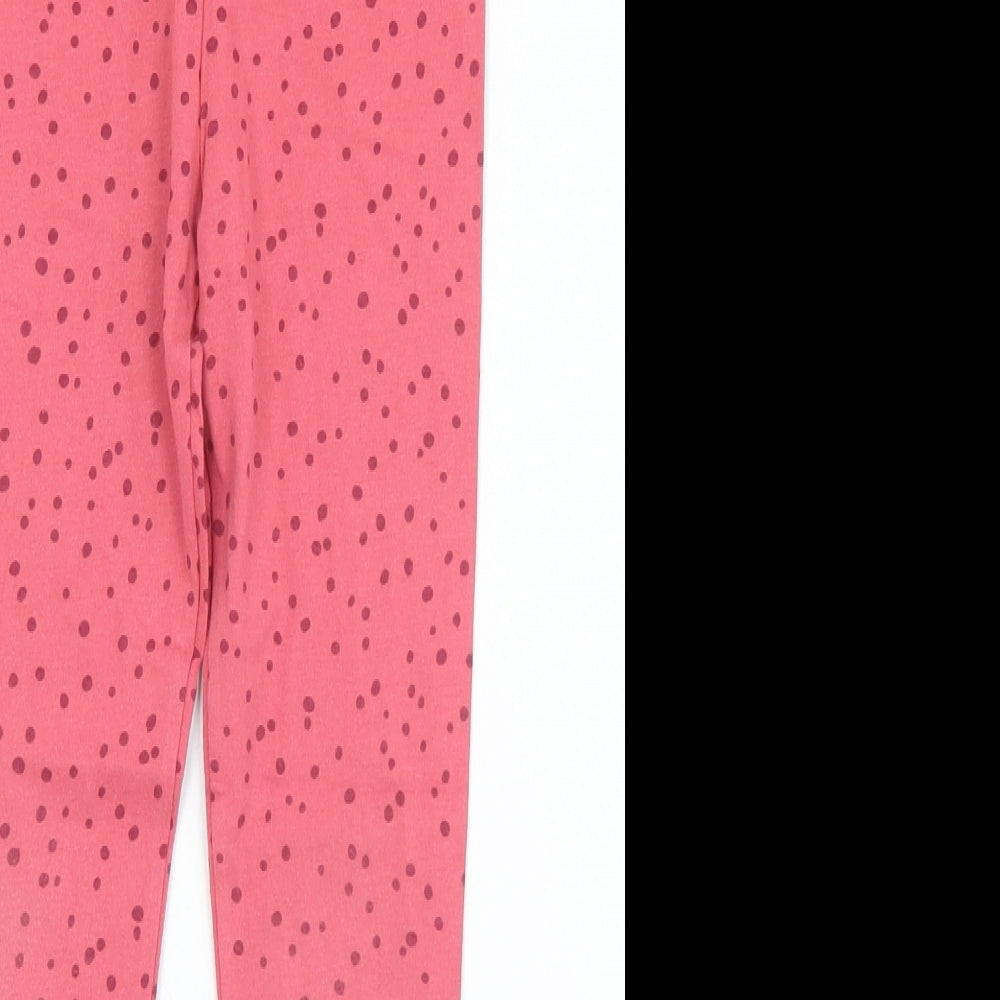 F&F Girls Pink Polka Dot Cotton Pedal Pusher Trousers Size 5-6 Years  Regular
