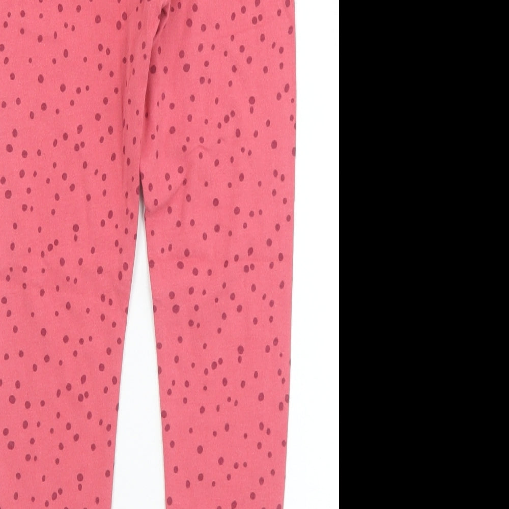 F&F Girls Pink Polka Dot Cotton Pedal Pusher Trousers Size 5-6 Years  Regular