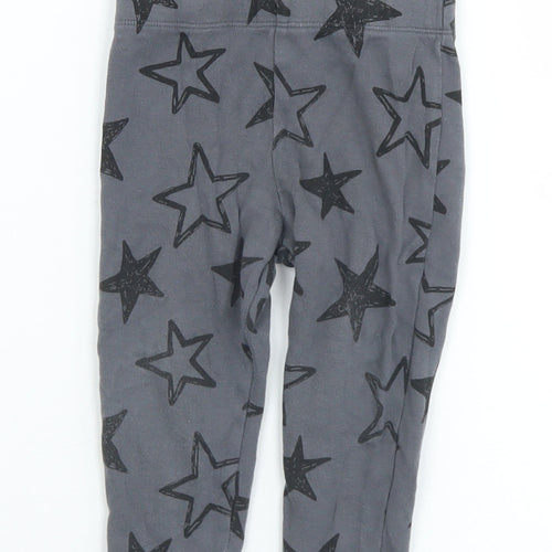 F&F Girls Grey Geometric Cotton Pedal Pusher Leggings Size 9-12 Months   - Stars