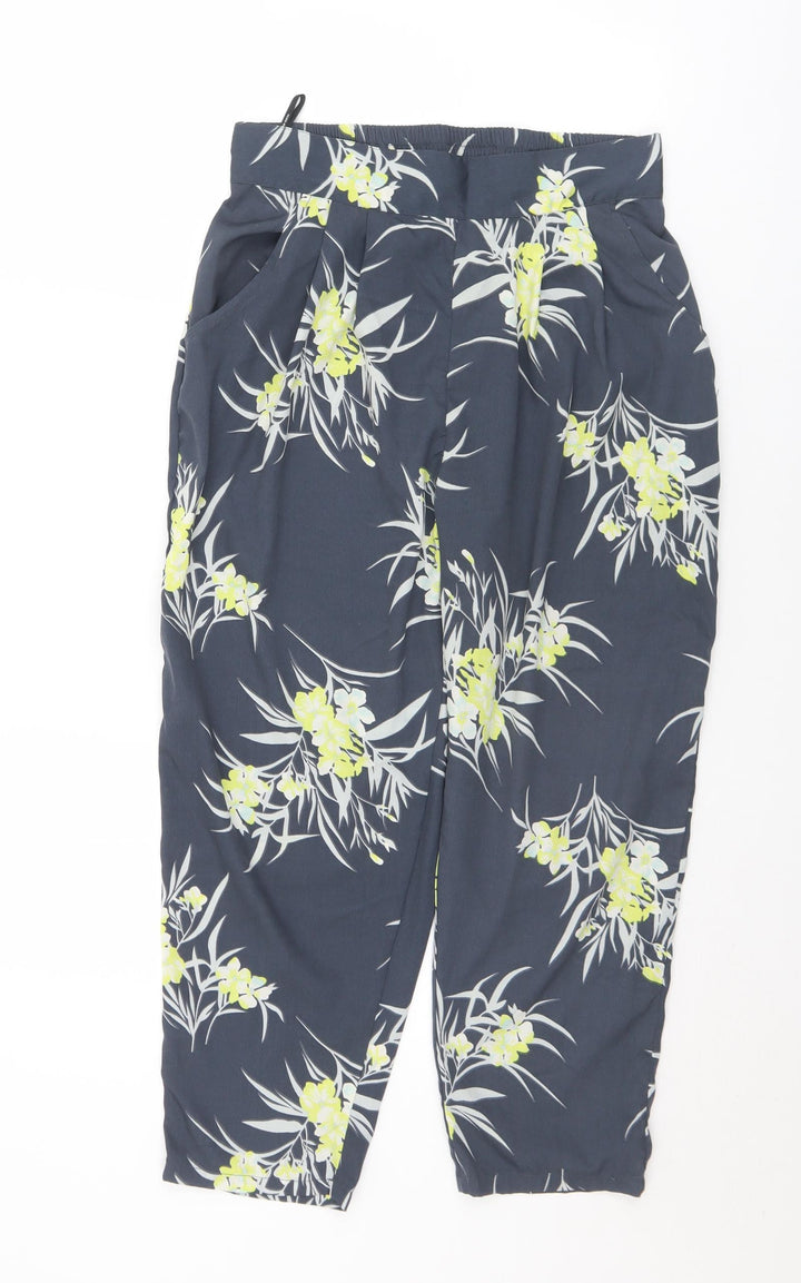 VERO MODA Womens Multicoloured Floral Polyester Harem Trousers Size S L22 in Regular