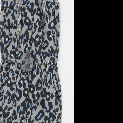 NEXT Girls Multicoloured Animal Print Viscose Jumpsuit One-Piece Size 2-3 Years  Snap