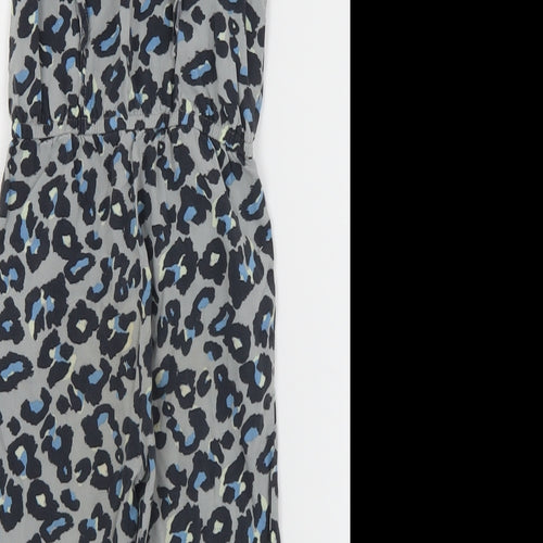 NEXT Girls Multicoloured Animal Print Viscose Jumpsuit One-Piece Size 2-3 Years  Snap