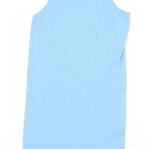 Primark Womens Blue  Nylon Tank Dress  Size 14  Round Neck