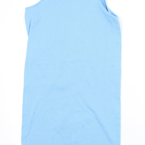 Primark Womens Blue  Nylon Tank Dress  Size 14  Round Neck