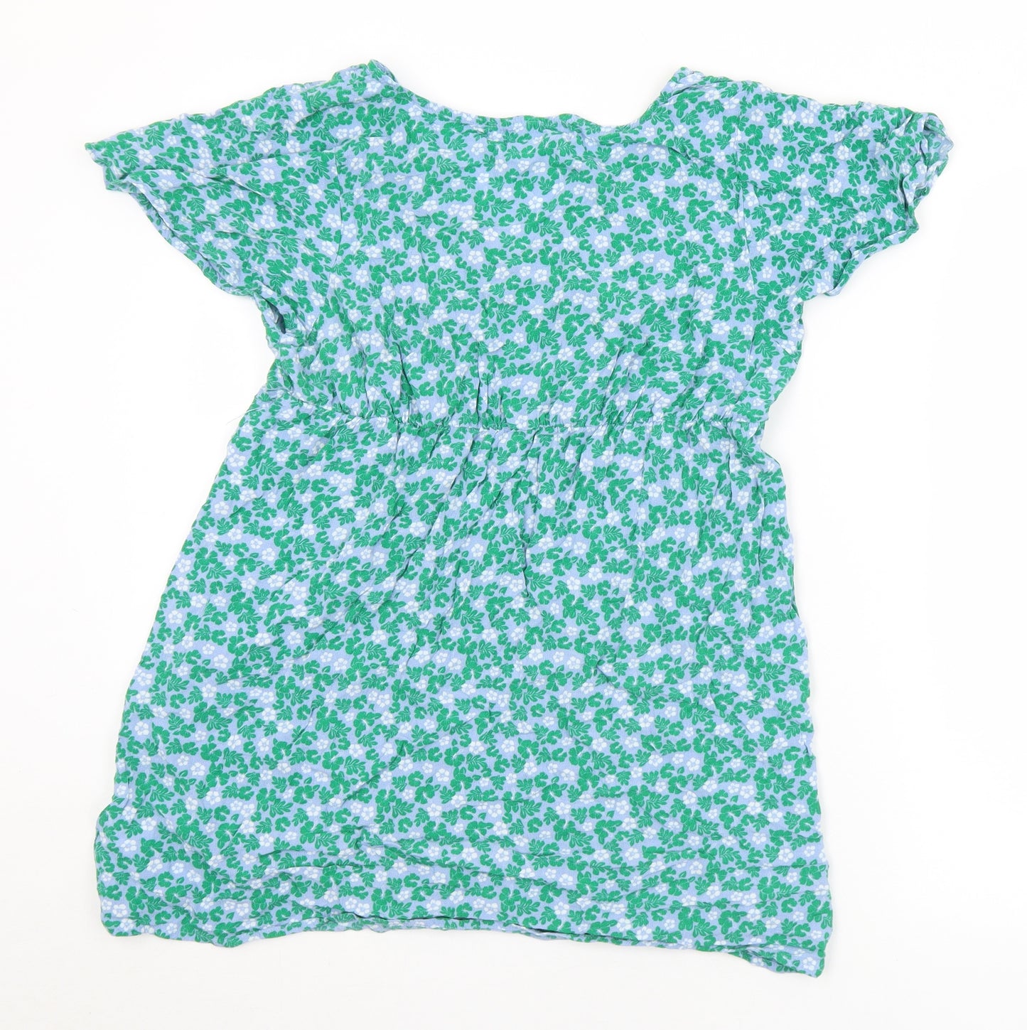 Primark Womens Multicoloured Floral Viscose Tunic T-Shirt Size 12 V-Neck