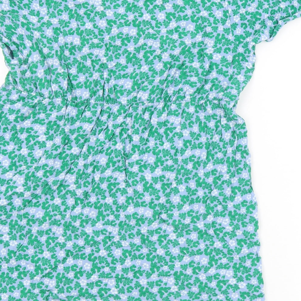 Primark Womens Multicoloured Floral Viscose Tunic T-Shirt Size 12 V-Neck