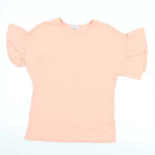 Papaya Womens Pink Round Neck  Polyester Pullover Jumper Size 10
